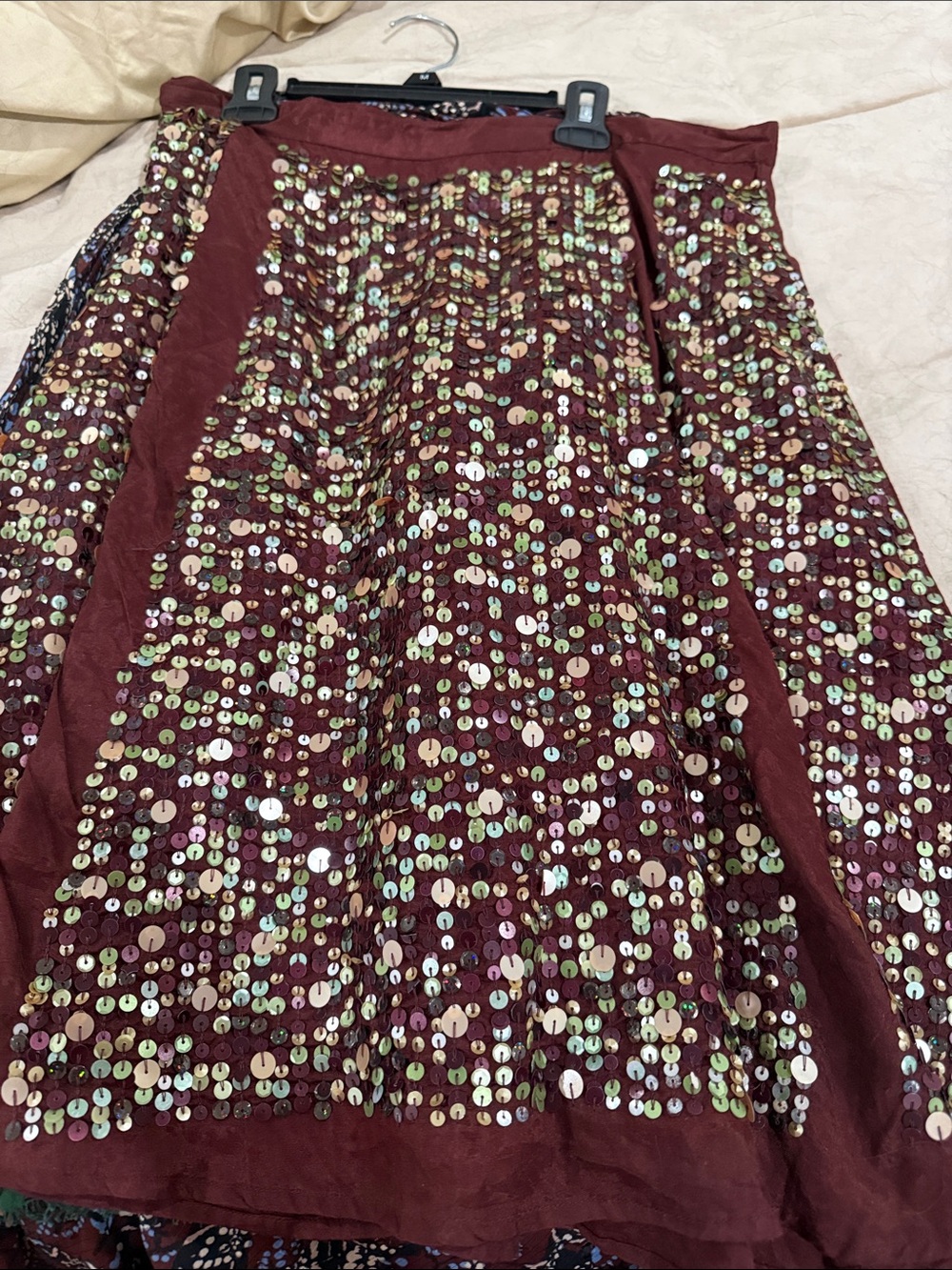 DAY birger & mikkelsen Women's Sequin Embellished A-Line Skirt - Burgundy